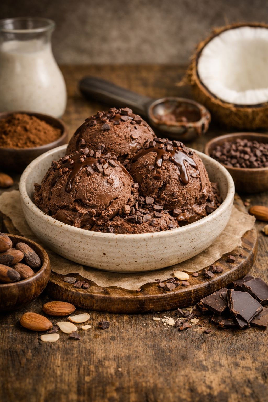 Helado natural de cacao 100%