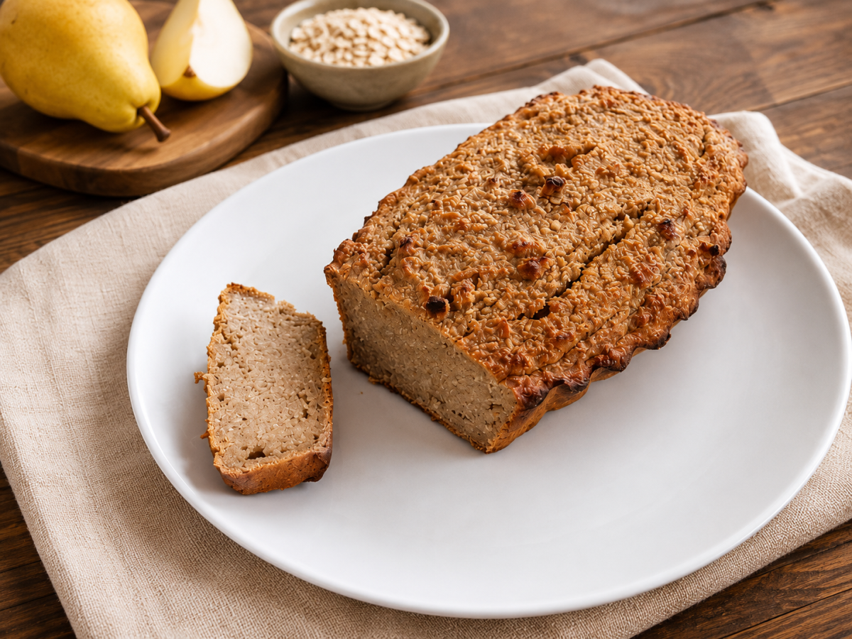 Budín de pera saludable