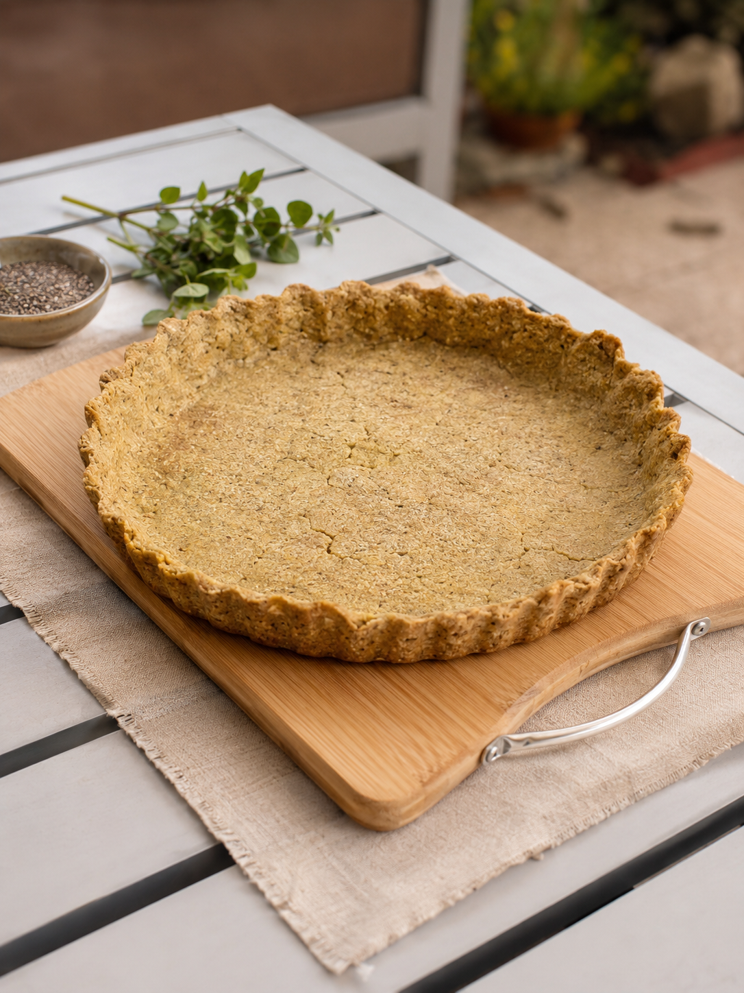 Masa para tarta de harina integral , trigo sarraceno y Chía