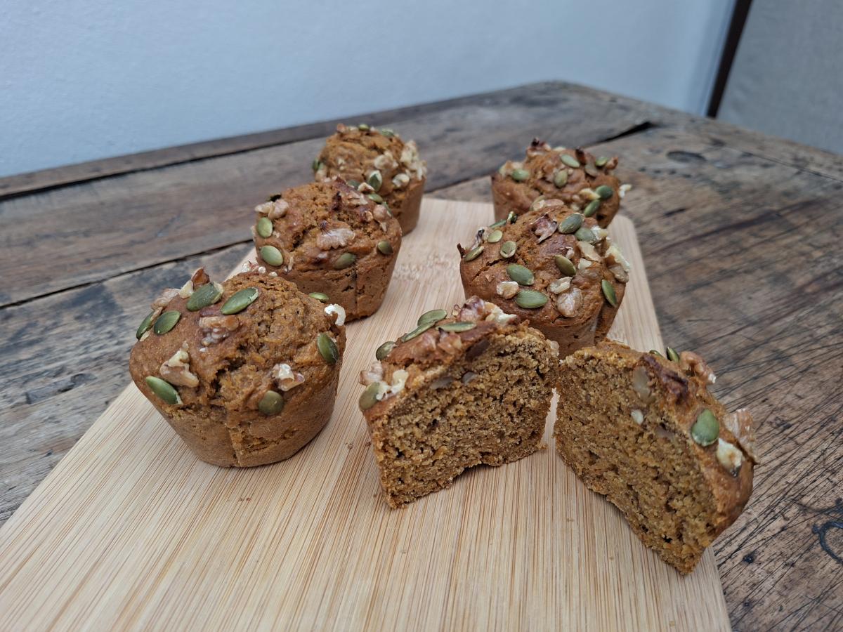 Muffins integrales de zanahoria, canela y jengibre