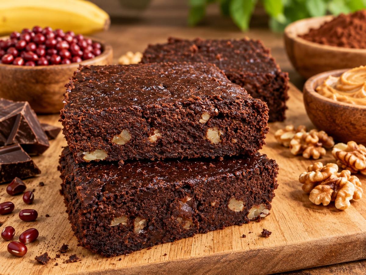 Brownie de cacao y porotos aduki